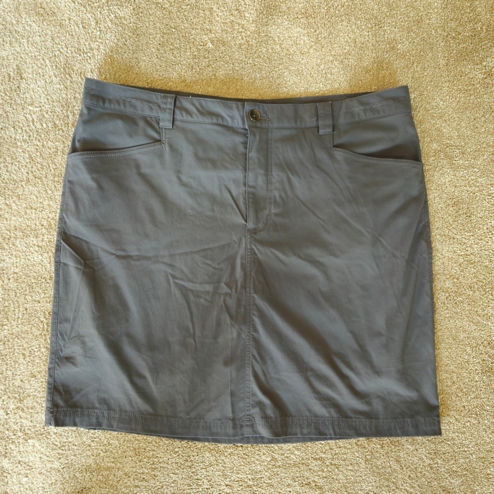 Eddie Bauer Travex Skort Women 16T Grey Hiking Travel Performance Skirt Gorpcore